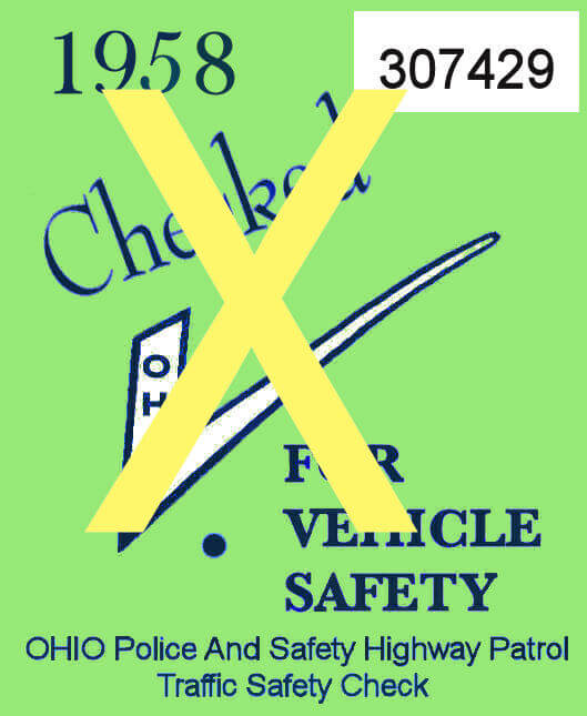 (image for) 1958 Ohio Safety Check Inspection Sticker